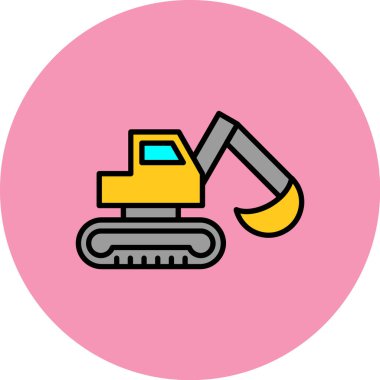 Kürek simgesi olan bir kamyonun vektör çizimi