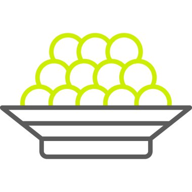 pirinç eriştesi ikon ana hatları vektörü. pirinç yemeği. şehriye