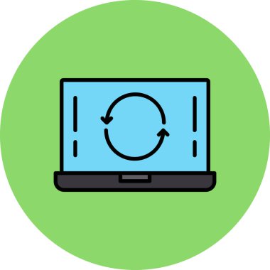 dizüstü bilgisayar vektör renk simgesi