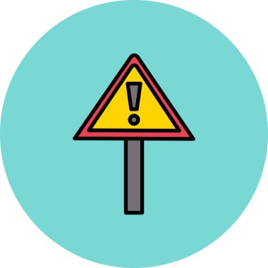 uyarı vektörü renk çizgisi simgesi