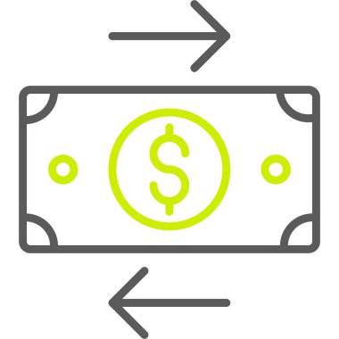 Para takas simgesi. Kabartma biçimi düz sembol, eko eko rengi yuvarlak açılar, gri arkaplan.