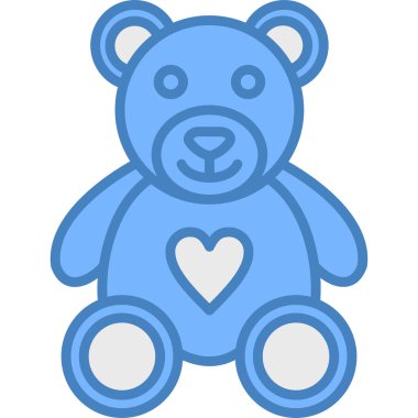 Kalpli oyuncak ayı ikonu, vektör illüstrasyonu