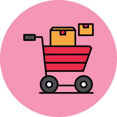 Sepet ikonu vektör illüstrasyonu