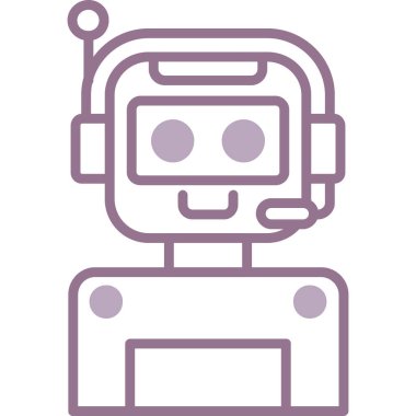 robot. Web simgesi basit illüstrasyon