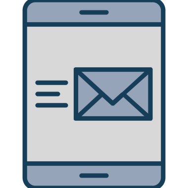 mobil e- posta simgesi, vektör illüstrasyonu