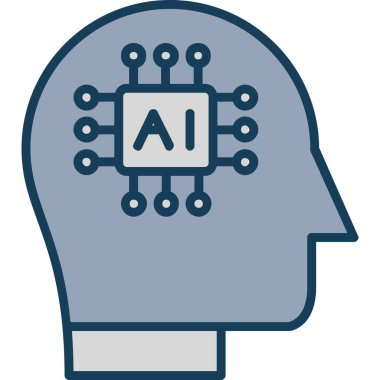 Dolu tasarım içinde robot yapay zeka simgesi