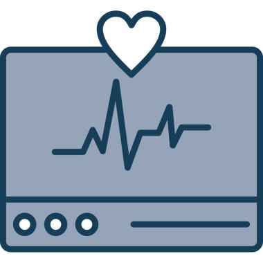 kardiyogram kalp simgesi, vektör illüstrasyonu