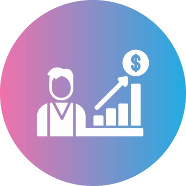 Grafiği ve grafiği olan bir adamın vektör çizimi