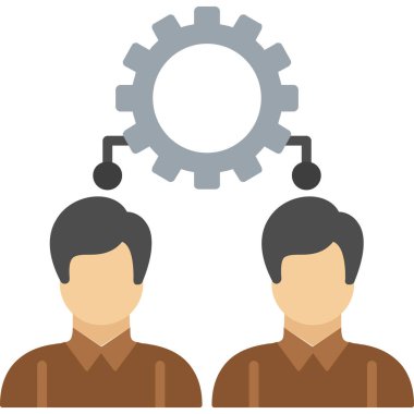 iş takım çalışması düz simge, vektör, illüstrasyon