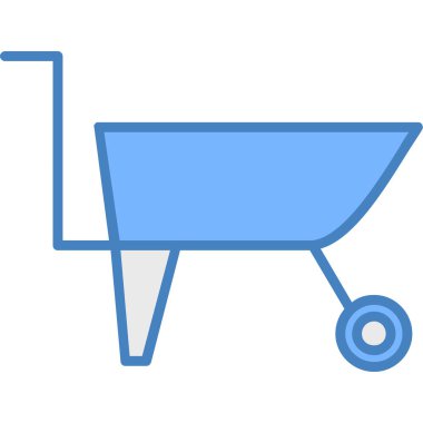 El arabası düz vektör simgesi