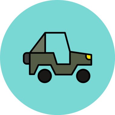 Bir araba simgesinin vektör illüstrasyonu