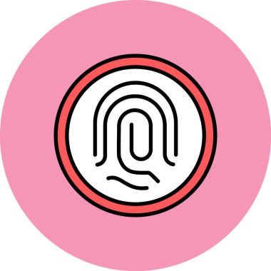 Parmak izi. Web simgesi basit illüstrasyon