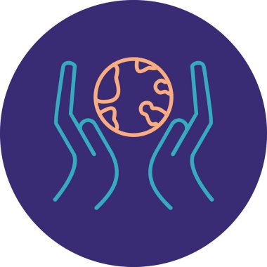 Bir dünya simgesinin vektör illüstrasyonu