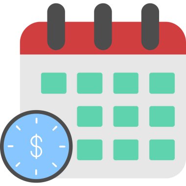 zaman yönetimi düz vektör simgesi