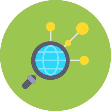 Küresel konum düz vektör simgesi