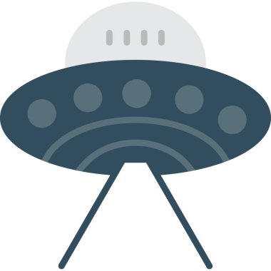 UFO düz simgesi, vektör, illüstrasyon