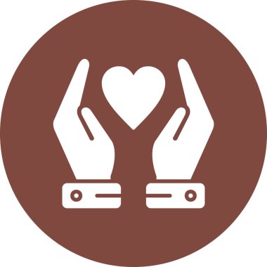 kalp ellerinde, basit vektör simgesi