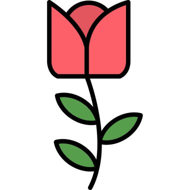 çiçek gül simgesi, vektör illüstrasyon tasarımı