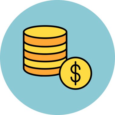 Dolar. Web simgesi basit illüstrasyon