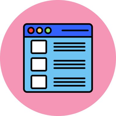 Tarayıcı. Web simgesi basit illüstrasyon