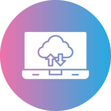 Bulut Hesaplama. Web simgesi basit illüstrasyon