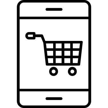 çevrimiçi alışveriş vektörü simgesi