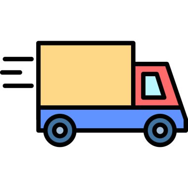 dağıtım kamyonu vektör simgesi