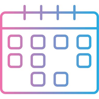 Takvim vektör simgesi. biçim düz sembol, pembe renk, yuvarlak açılar, beyaz arkaplan.