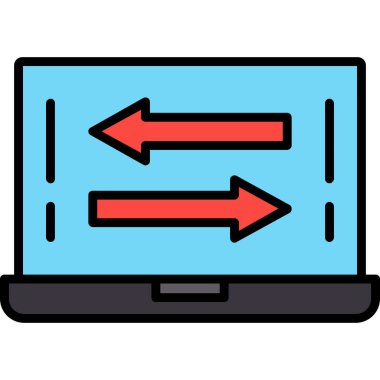 dizüstü bilgisayar simgesi. Web için dizüstü bilgisayar vektör simgelerinin özet çizimi