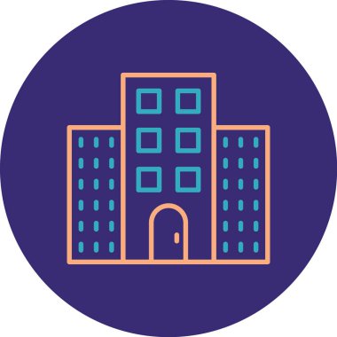 Bina. Web simgesi basit illüstrasyon