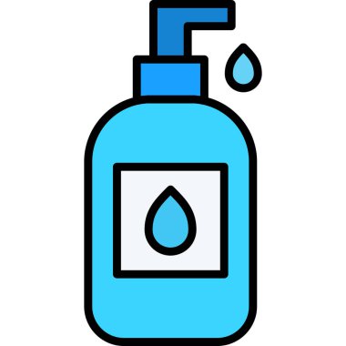 Su şişesi simgesi renk ana hatları vektörü