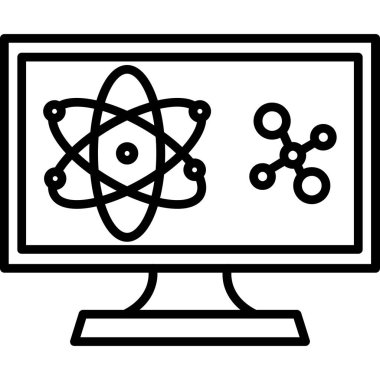bilgisayar ve bilim ikonu vektör illüstrasyon grafik tasarımı