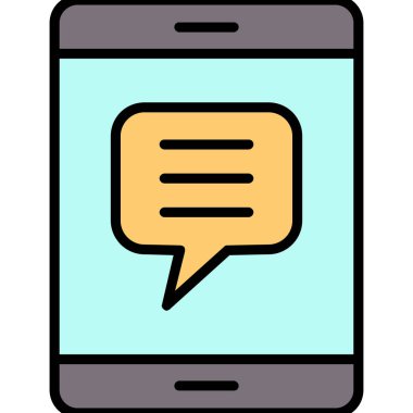 mobil sohbet simgesi renk ana hatları vektörü