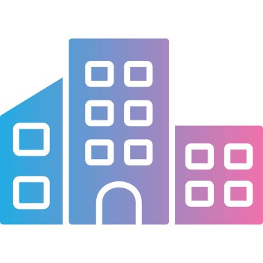 Bina. Web simgesi basit illüstrasyon