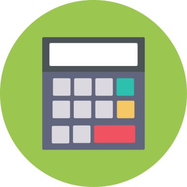 hesap makinesi düz simgesi, vektör illüstrasyonu