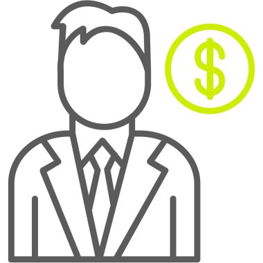 iş adamı simgesi, vektör illüstrasyonu