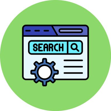 Arama motoru optimizasyon vektör simgesi modern basit vektör çizimi