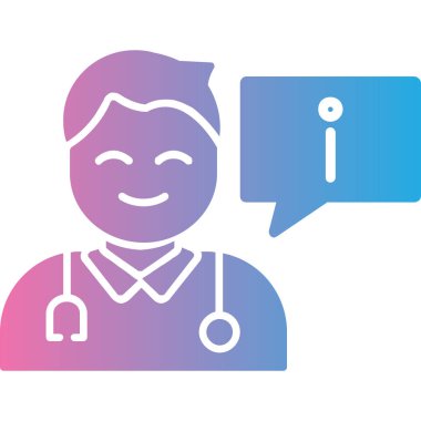 Doktor simgesi vektör çizimi ile konuşma balonu