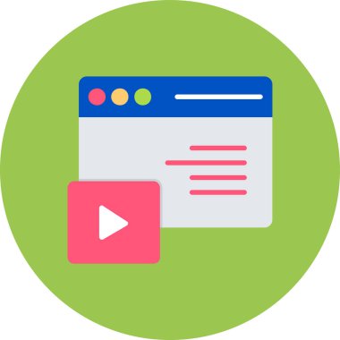 video. Web simgesi basit illüstrasyon