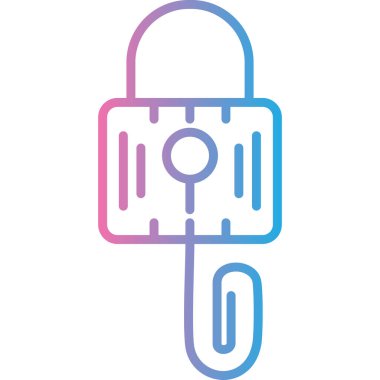 Asma kilit. Web simgesi basit illüstrasyon