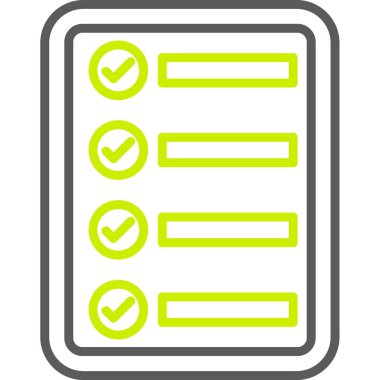 Yuvarlak çerçeve içinde kontrol listesi sayfa vektör simgesi