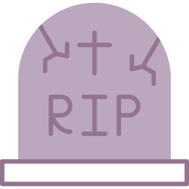 Cadılar Bayramı ikonu. mezar taşı, vektör illüstrasyonu