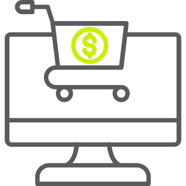 çevrimiçi alışveriş simgesi vektör illüstrasyonu