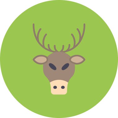 Düz şekilli hayvan geyiği çizgi film simgesi