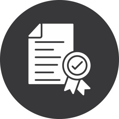 Sertifika simgesi vektörü, illüstrasyon