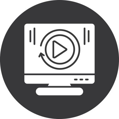 Video vektör düz simge oynat