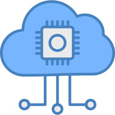 Bulut Hesaplama. Web simgesi basit illüstrasyon