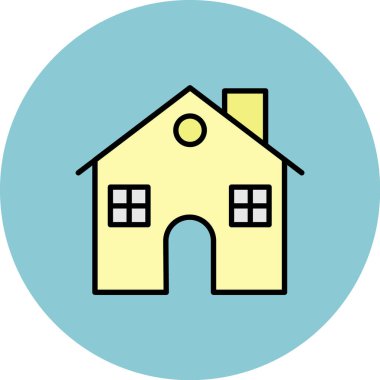 Ev ikonu. Web için ev vektör simgelerinin özet çizimi