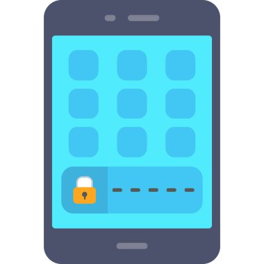 düz biçimli cep telefonu parola simgesi