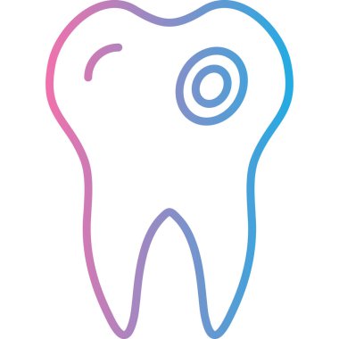 Diş ikonu vektör illüstrasyonu. satır işareti.